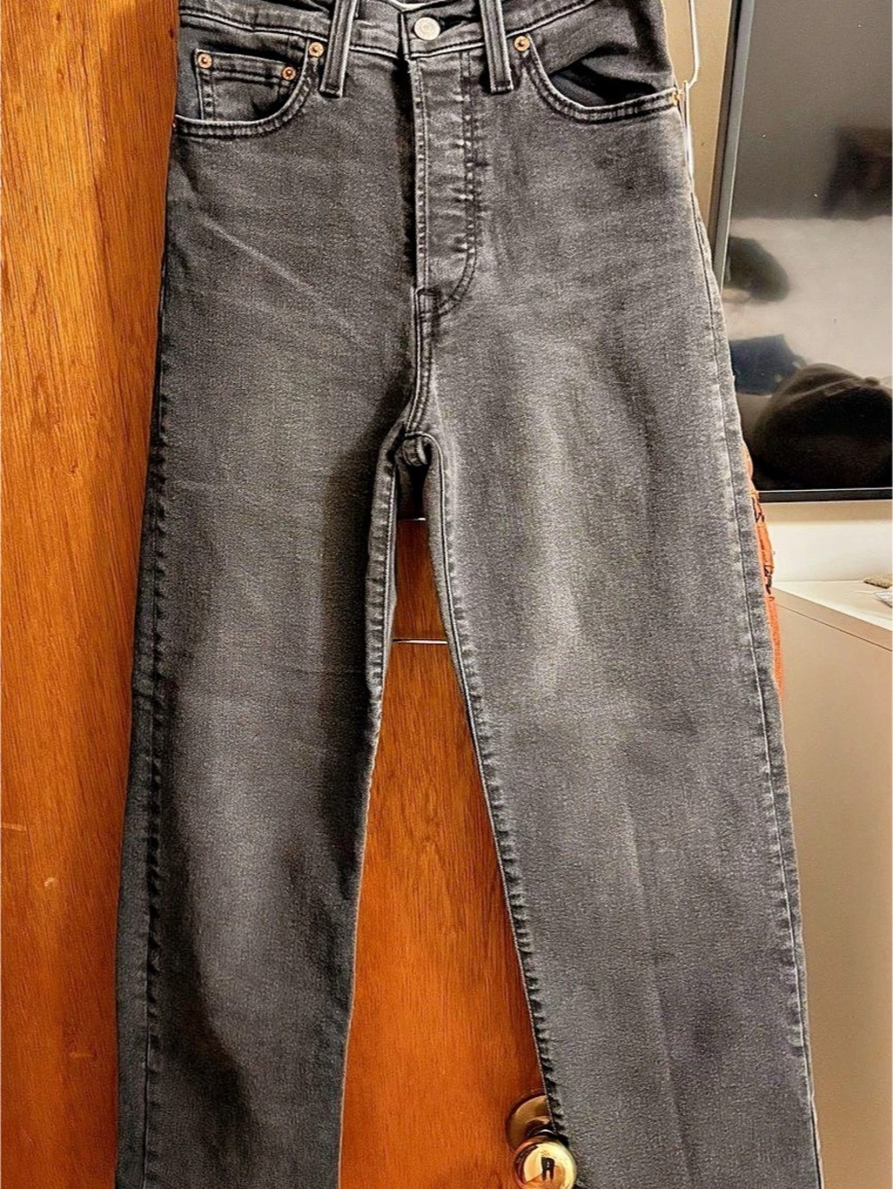 Levi's Ribcage Straight Ankle Jeans Gray Waist 25